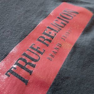 Men's True Religion Box Logo Tee Black - Size 3XL